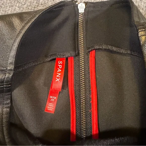 Spanx‎ Womens Leather-Like Combo Fitted Sheath Dress Size 1X Luxe Black NWOT - Picture 5 of 9